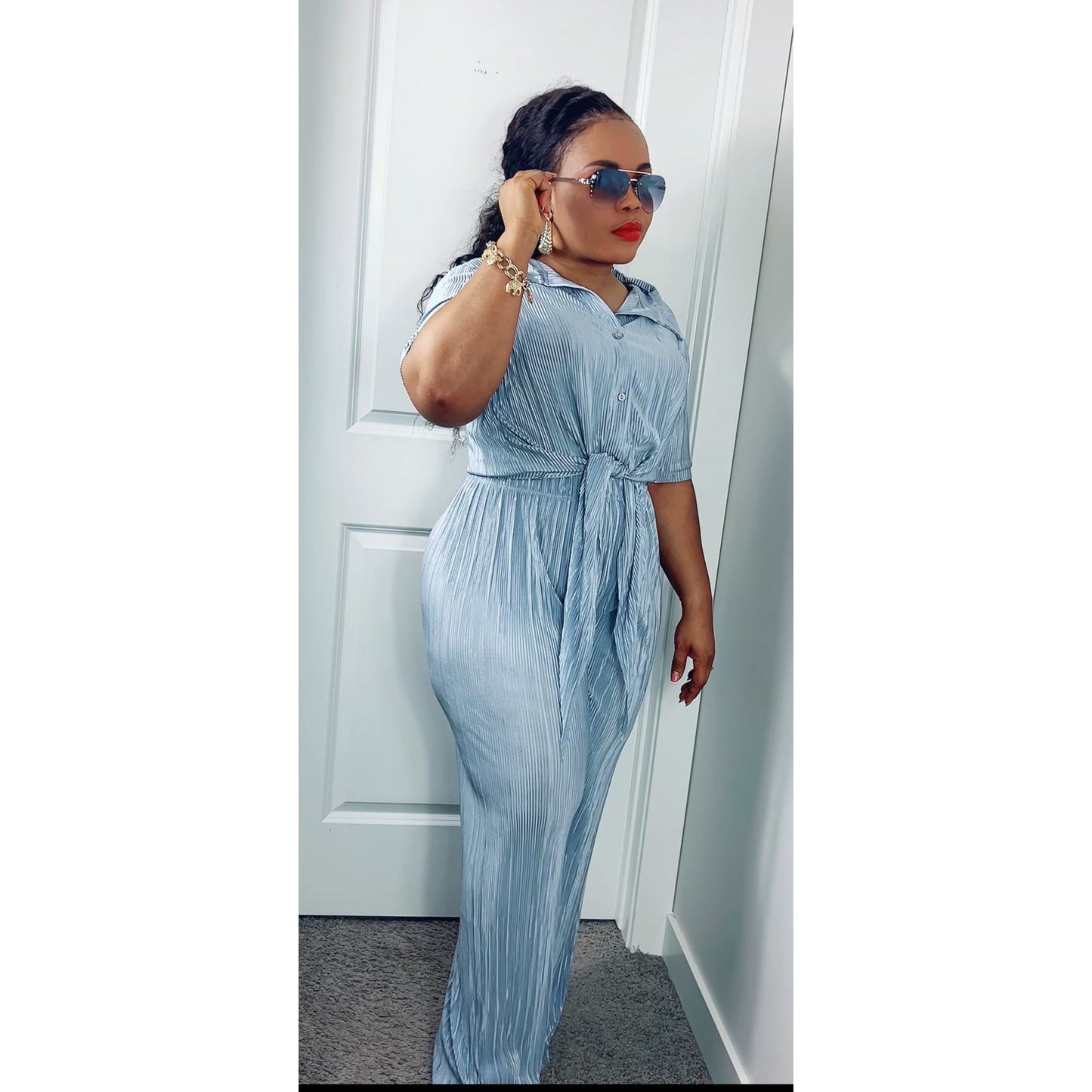 Maya Plisse Pant Set