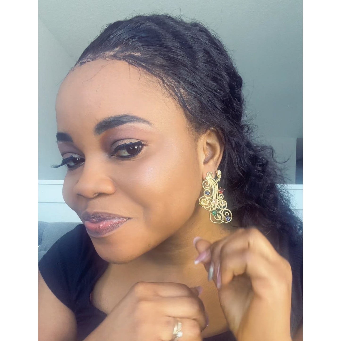 Hand Crafted studded Earrings