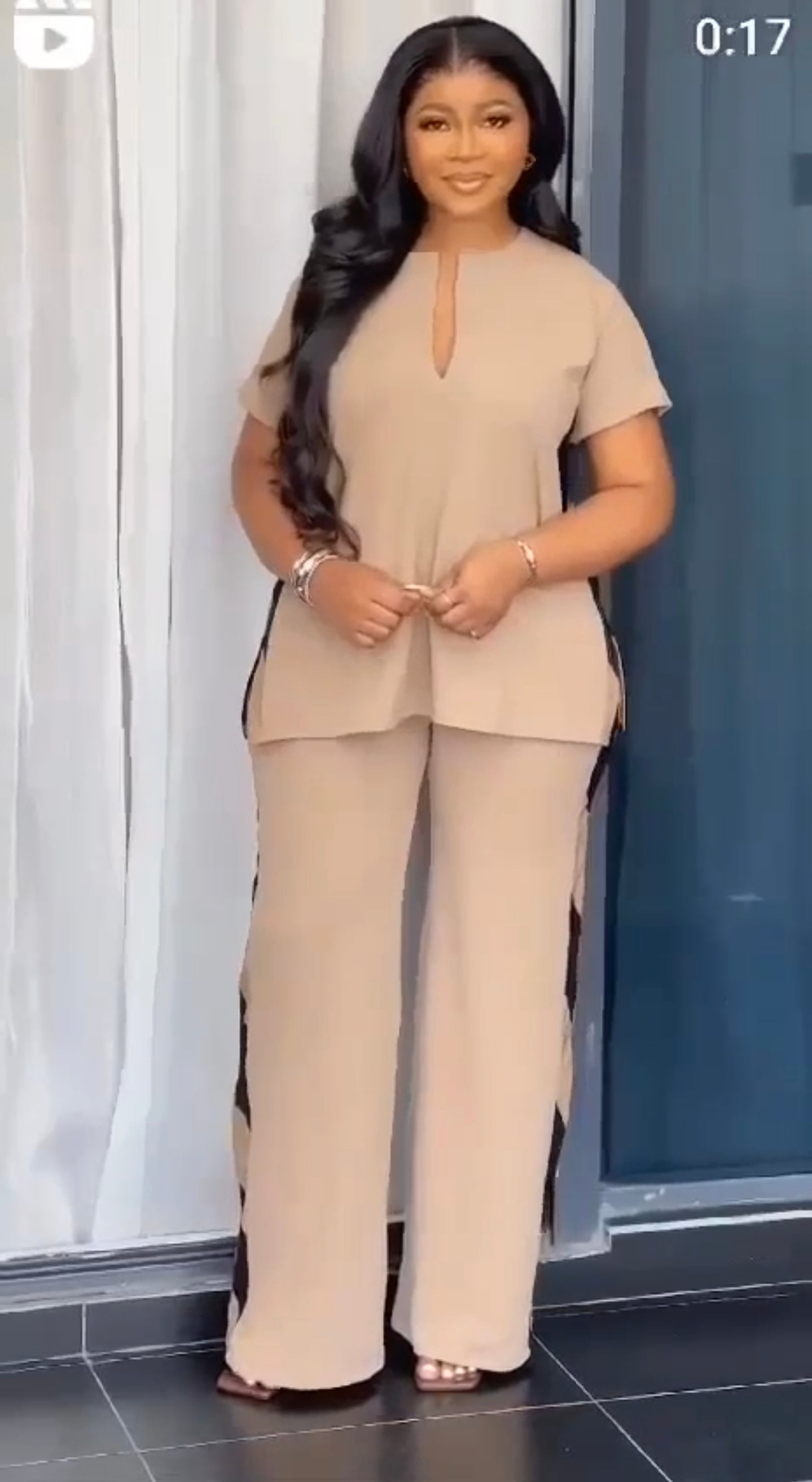 Womens 2 Piece Casual Sets Outfits Long Wide pants and Shorts Sleeve