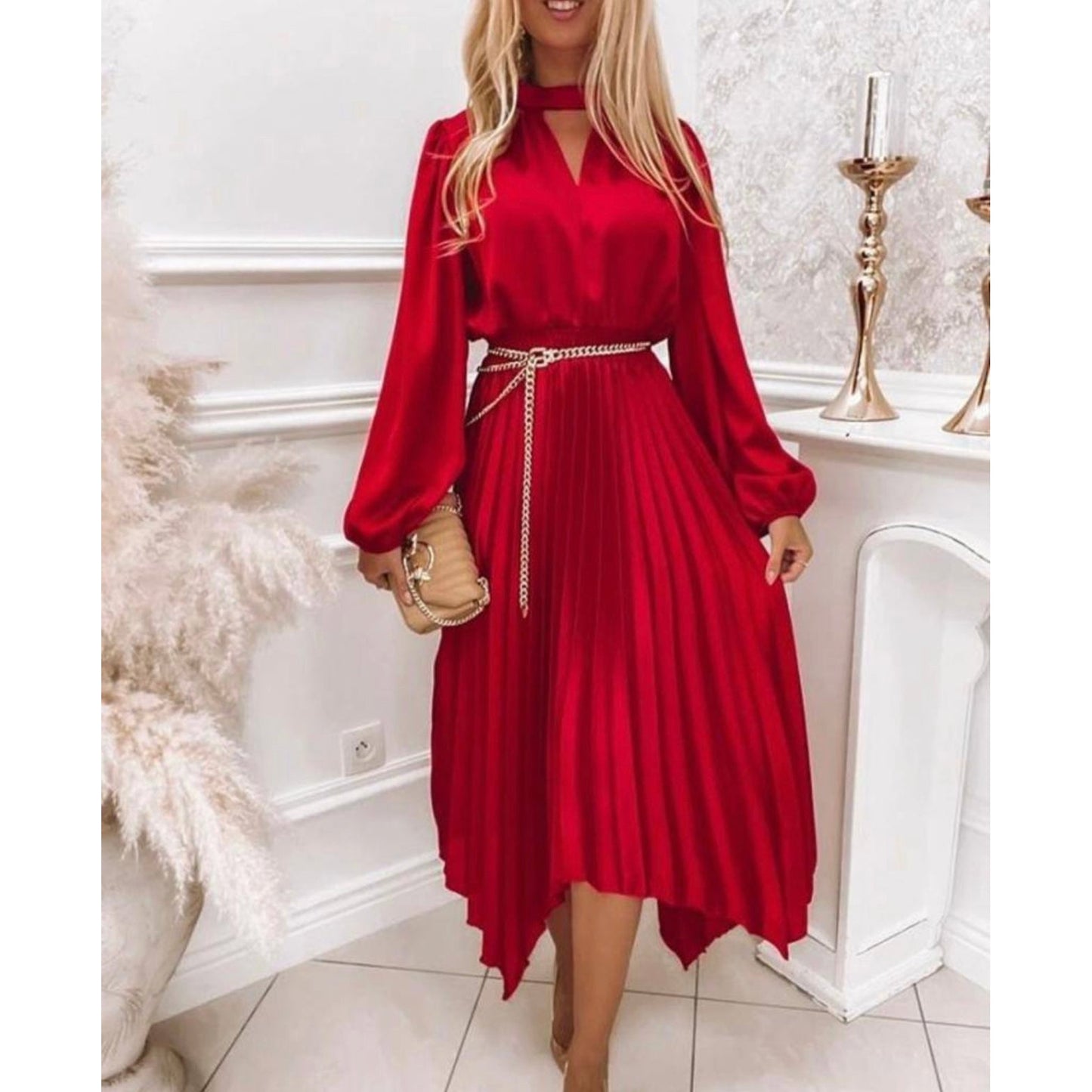 Tracy Asymmetric Long Sleeve Dress