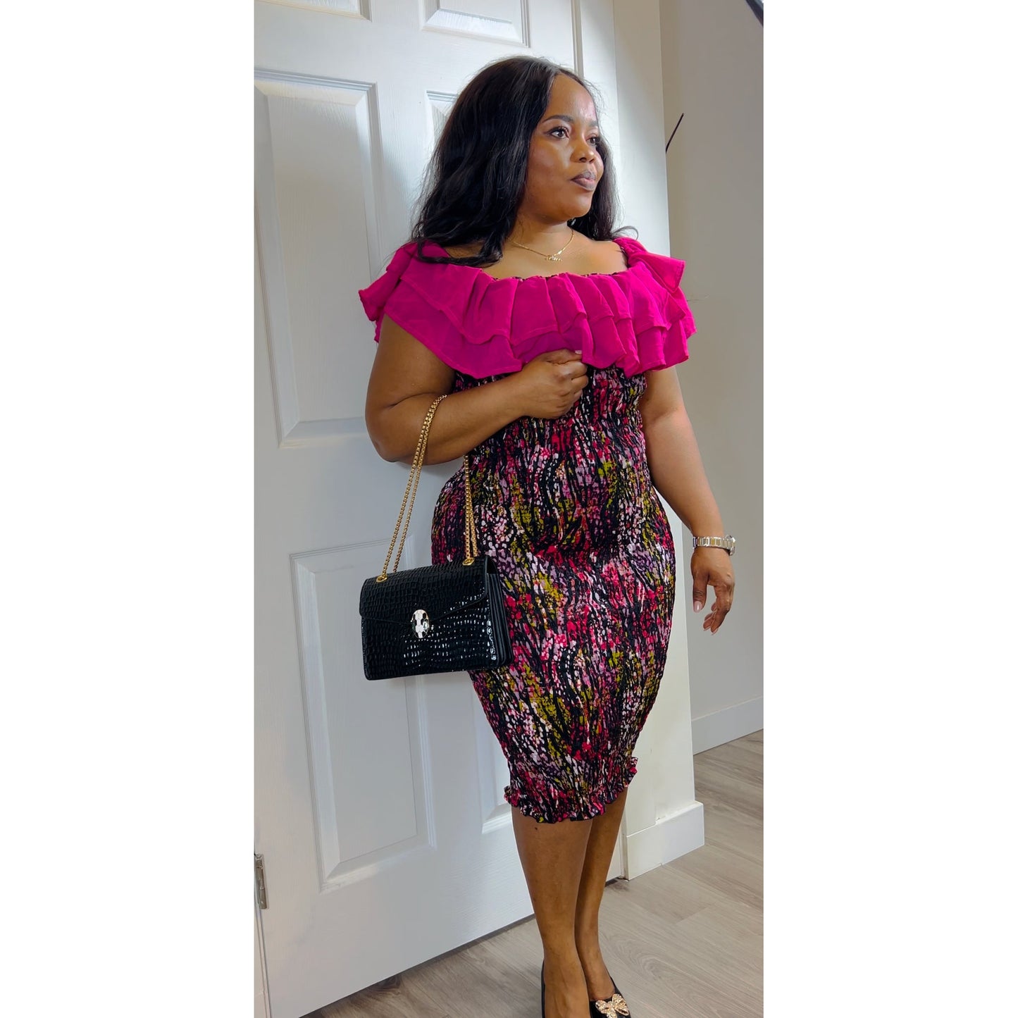 Olayemi Midi Smocked Dress