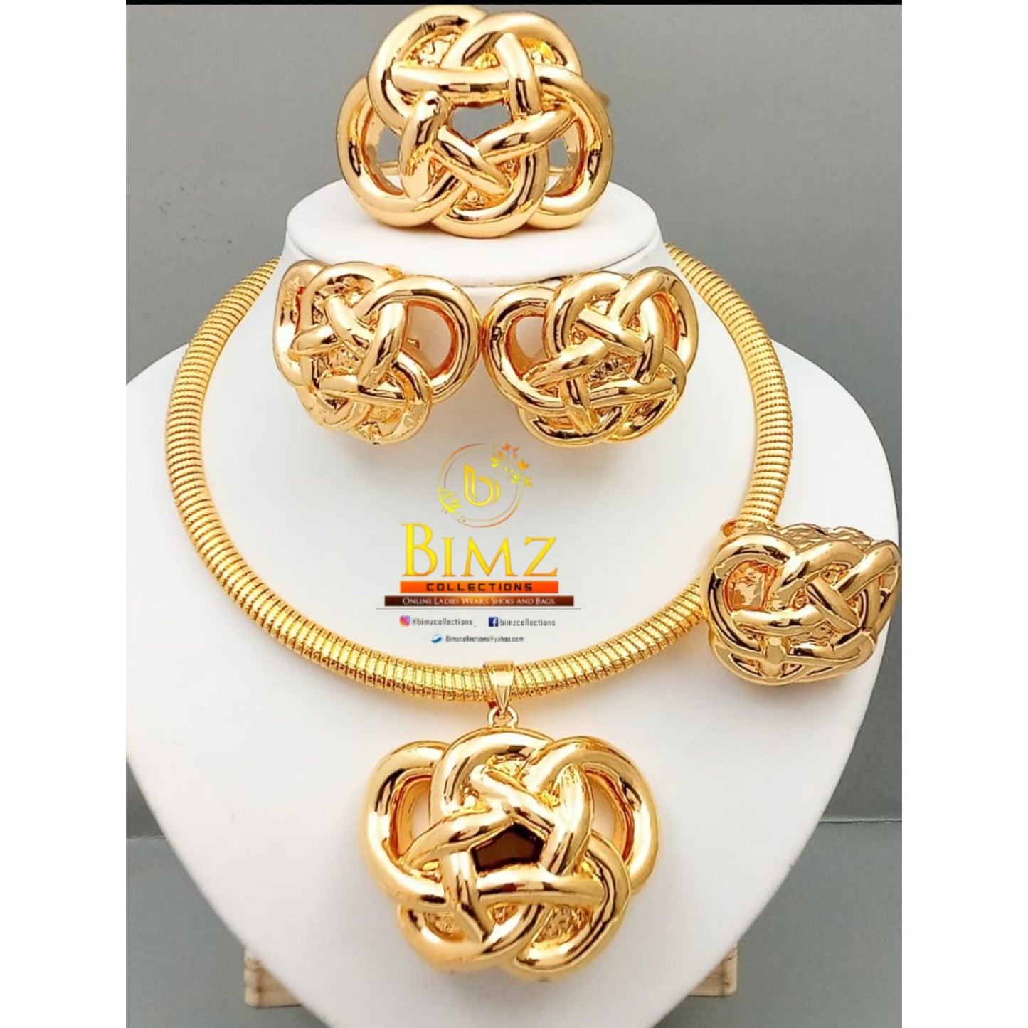 Pretzel Design Gold Jewelry 6 in 1 Set
