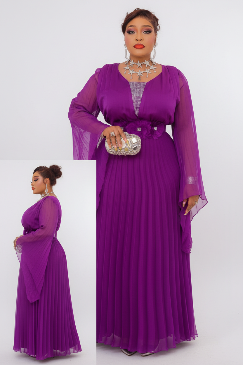 Chiffon Maxi Dress A line Dress