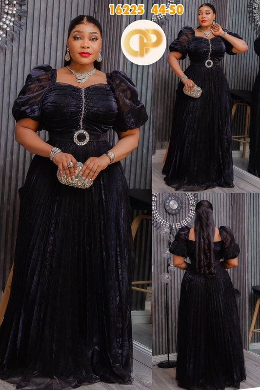 Embellished Metallic Maxi Dress