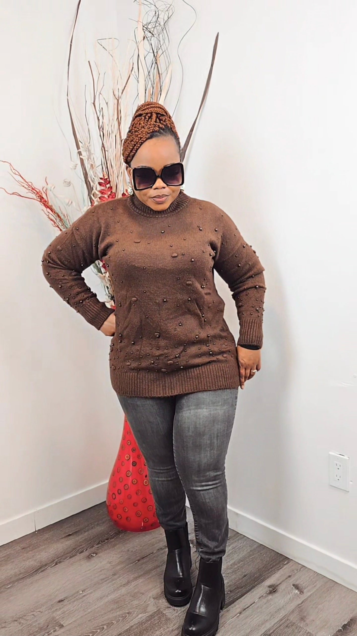 Turtleneck Sweater- Chocolate