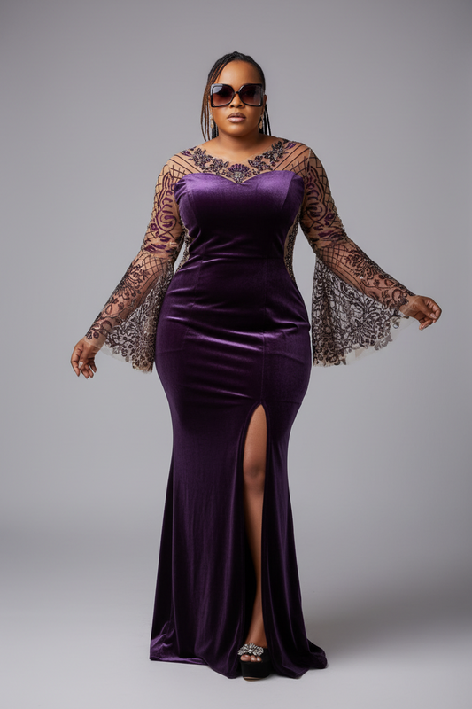 Silhouette Deep Purple/ Plum Dress