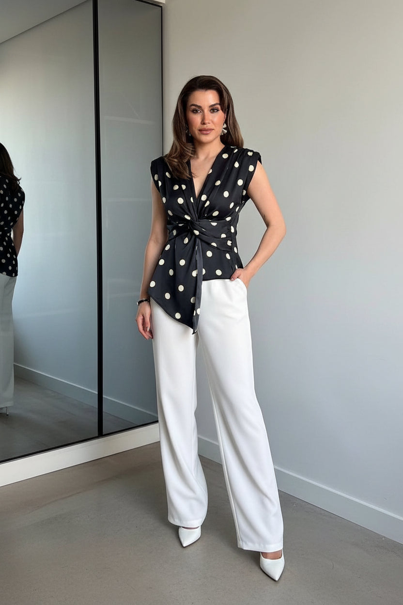 Sleeveless Polka Dot Top