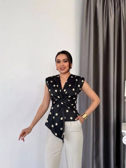 Sleeveless Polka Dot Top